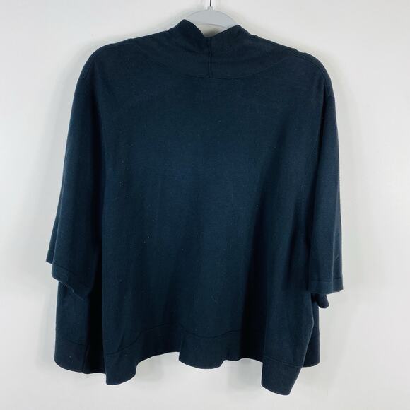 Catherines Size 2X 22 24 Short Sleeve Shrug Cardigan Sweater Black - Picture 2 of 4